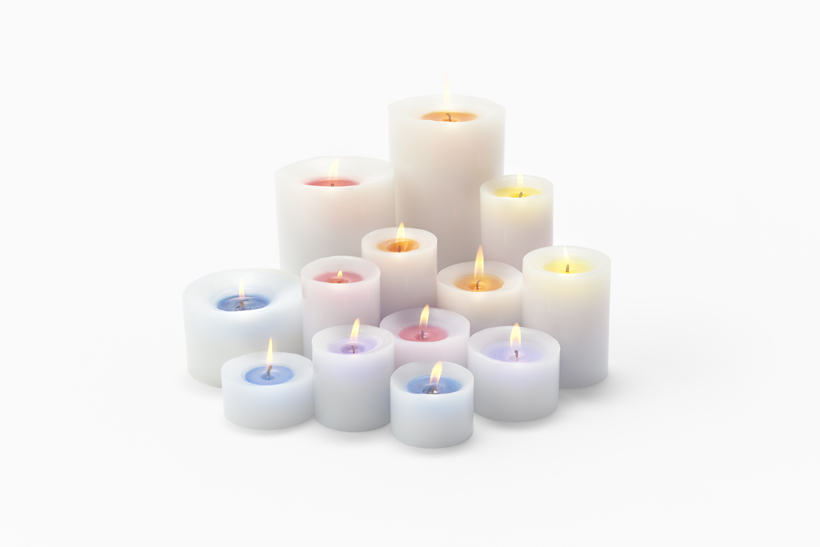 Nến thơm cầu vồng lạ mắt đổi màu theo thời gian